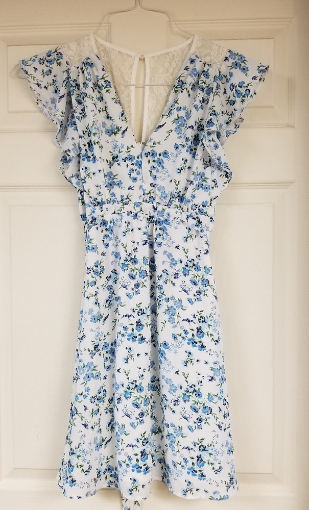 ⭐️4x for $20 Disney Princess Jr S White w/ Blue Flower dress